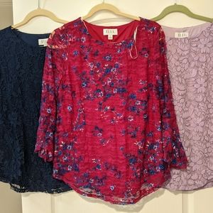 Set of 3 Elle Lace Dress Shirts